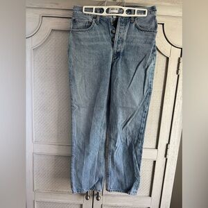 AGOLDE High-Rise Light Blue Straight Leg Jeans